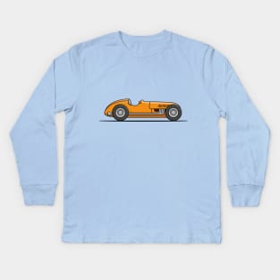 Classic Racing Car - Orange Kids Long Sleeve T-Shirt